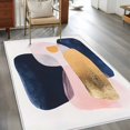 thumbnail image 3 of 3'x5' Area Rugs, Navy Blue Yellow Pink Indoor Outdoor Area Rug for Living Room Bedroom, Modern Abstract Art Geometric Washable Bathroom Rugs Kitchen Floor Carpet Mats Home Decor Aesthetic, 3 of 8