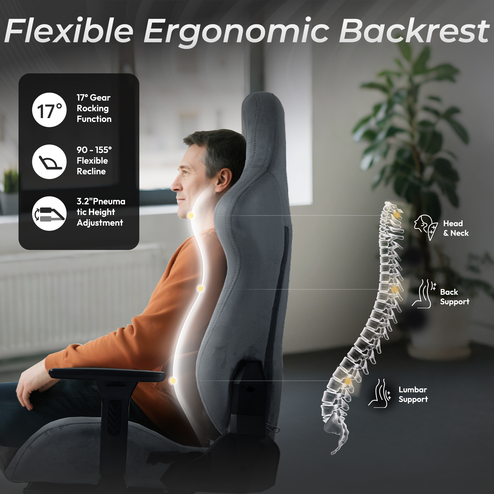 GOOSEA Breathable Suede Fabric Gaming Chair, Big and Tall Ergonomic Game Chair with Adjustable Massage Lumbar Support,3D Armrests,Retractable Footrest and Smooth PU Wheels, Green