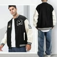 thumbnail image 3 of HISITOSA Mens Womens Varsity College Jacket Baseball Bomber Jacket Vintage Sweatshirt Casual Unisex Streetwear Coats with Patch, 3 of 7