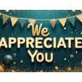 thumbnail image 4 of Decorative Design Appreciation Banner Glitter Theme Blue Gold Balloons for Corporate Events Employee Recognition Office Decoration, 4 of 8