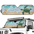 thumbnail image 2 of Uorisanigo Beach Turtle Starfish Windshield Sun Shade for 2007-2023 Wrangler Rubicon Sahara TJ JK JKU 2 Door & 4 Door-UV Rays Blocker Sun Visor Shade Car Sunshade Keep Your Vehicle Cool, 2 of 7