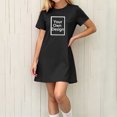 thumbnail image 6 of Auroural Girls Customized Customers Short Sleeve T Shirt Dress Casual Crew Short Sleeve Round-Neck Dress Kids, 6 of 9
