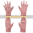 thumbnail image 4 of Winter Fingerless Gloves Mittens for Women Men Warm Wool Knitted Convertible Flip Top Mittens for Cold Weather, 4 of 6