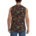 thumbnail image 4 of Lsque BBQ Barbecue Grill Print Men's Cotton Blend Sleeveless Muscle Shirts (S-3XL)- Moisture Wicking, Odor Protection, UPF 30+,XX-Large, 4 of 8