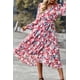 thumbnail image 4 of Vestido floral bohemio PRETTYGARDEN para mujer, cruzado con cuello en V, manga larga, talla M, 4 of 7