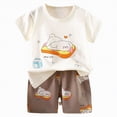 thumbnail image 4 of kpoplk Baby Boy Short Outfits Summer Toddler Boy Shorts Dinosaur Short Sleeve T-shirt 2 Pcs Summer Baby Boy Short Set(White,6-9 M), 4 of 4