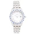 thumbnail image 1 of 18978 Women's Angel Crystal Accented Bezel MOP Dial Steel Bracelet Watch, 1 of 3