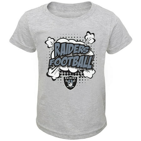 Toddler Heathered Gray Oakland Raiders Crew Neck T-Shirt