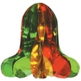 thumbnail image 2 of Beistle Club Pack of 12 Metallic Green, Gold and Red Hanging Christmas Bell Decorations 12", 2 of 2