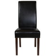 thumbnail image 6 of BizChair Set of 2 Greenwich Series Brown LeatherSoft Upholstered Panel Back Mid-Century Parsons Dining Chairs, 6 of 13