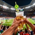 thumbnail image 5 of 10-Count Reusable Brazil Soccer Theme Spiral Drinking Straws, Decorative Football Series Beverage Accessories for National Sports Events and Parties Drinking Straws #B1 Green_021, 5 of 8