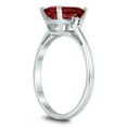 thumbnail image 2 of SZUL Women's Emerald Cut 8X6MM Garnet and Diamond Three Stone Ring in 10K White Gold, 2 of 4