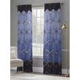 thumbnail image 4 of Blue Geometric Sheer Curtains 84 Inch Length 2 Panels Set, Ombre Modern Abstract Art Voile Window Treatment Rod Pocket Curtains Sheers Drapes for Bedroom/Living Room/Kitchen 52"x84"x2, 4 of 7