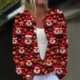 thumbnail image 1 of Cárdigan de mujer, cárdigan de manga larga, ahuecado, color sólido, chaqueta informal, parte superior de poliéster para mujer, 1 of 5