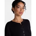 thumbnail image 3 of Joyspun Women's Cozy Lounge Collection Hacci Henley Top and Pants, 2-Piece Pajama Set, Sizes XS-3X, 3 of 5