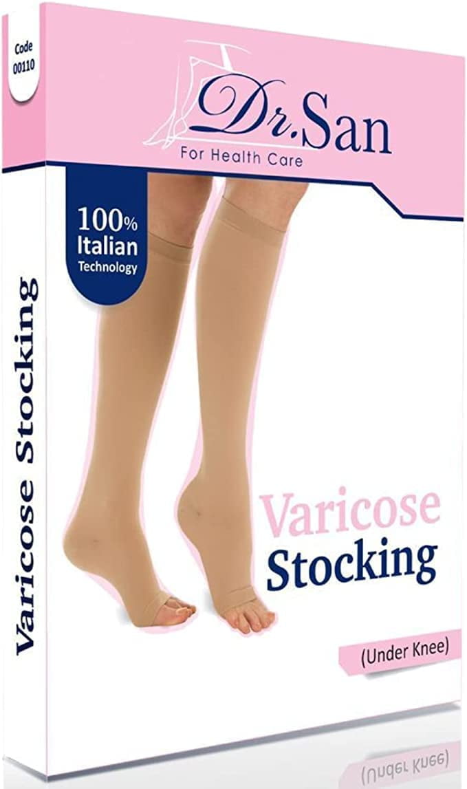 Dr. San Open Toe Compression Socks 1 Pair 2030mmHg Support Circulation