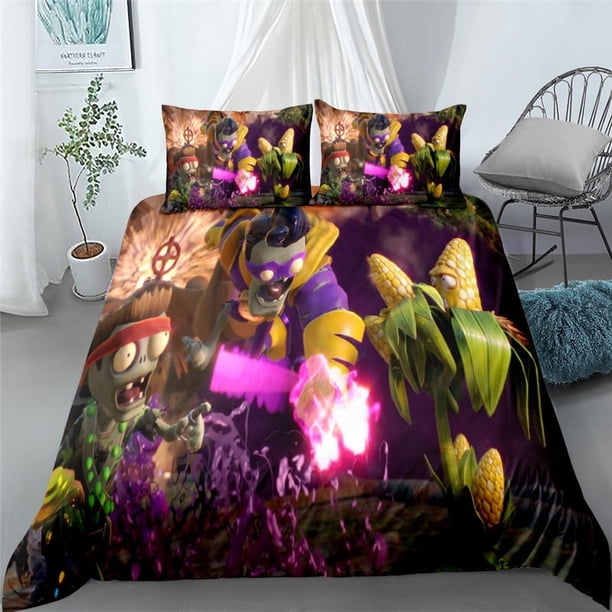 Juego de edredón doble para cama de matrimonio, juego de edredón para niñas y niños, suave, transpirable, resistente a la decoloración, 3 piezas, incluye 1 edredón y 2 fundas de almohada