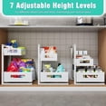 thumbnail image 4 of NUBILY Adjustable Height Under Sink Organizer 2-Tier Pull Out Cabinet Organizer, Space Saving Storage Rack for Bathroom Kitchen, White, 1 Pack, 4 of 10