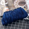 thumbnail image 1 of Carteras de embrague plisadas de satén para mujer Carteras de noche para bodas y fiestas Azul marino Sailing  Electrónica, 1 of 4