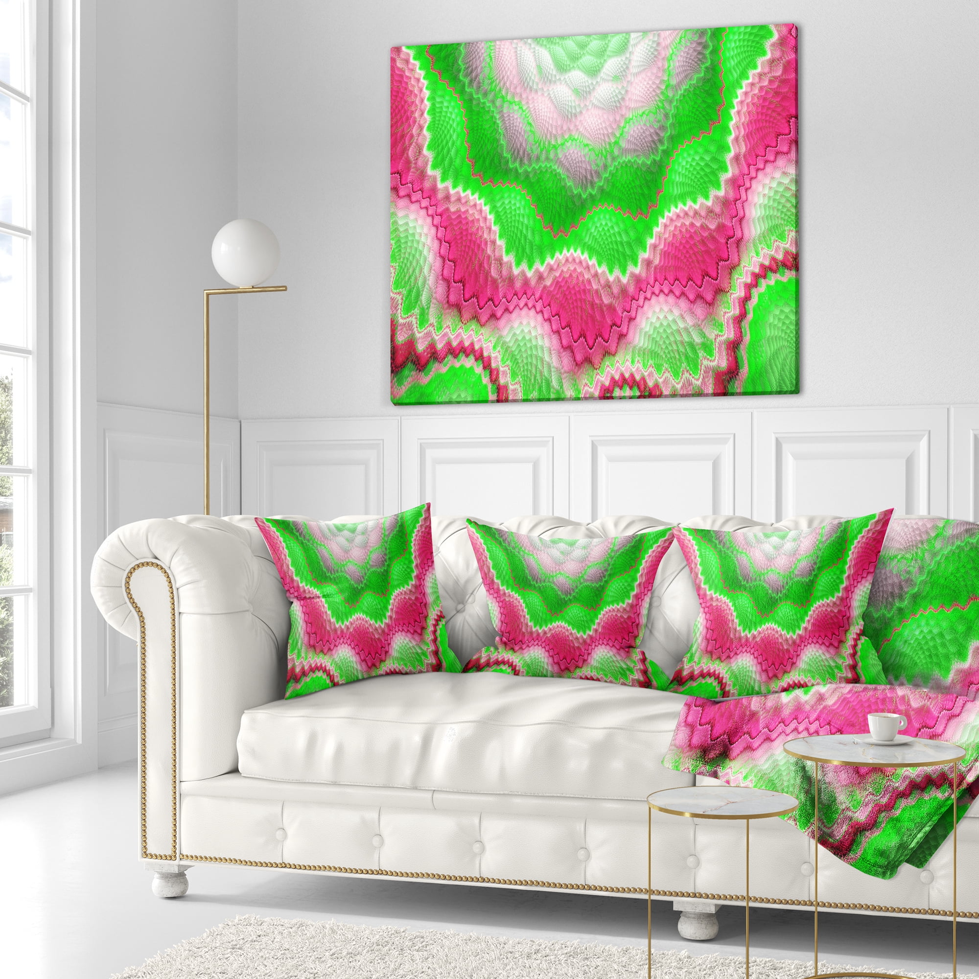 Designart Snake Skin Exotic Flower - Abstract Throw Pillow - 16x16