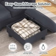 thumbnail image 5 of Walsunny Convertible Sectional Sofa Couch, Modern Linen Fabric L-Shaped Couch 3-Seat Sofa Sectional with Reversible Chaise for Small Living Room, Apartment and Small Space, Dark Gray, 5 of 9