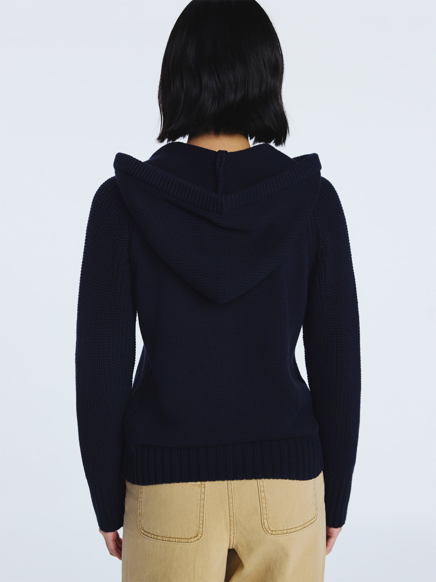 Free Assembly Women's Cotton Hoodie Sweater with Long Sleeves, Sizes XS-XXL