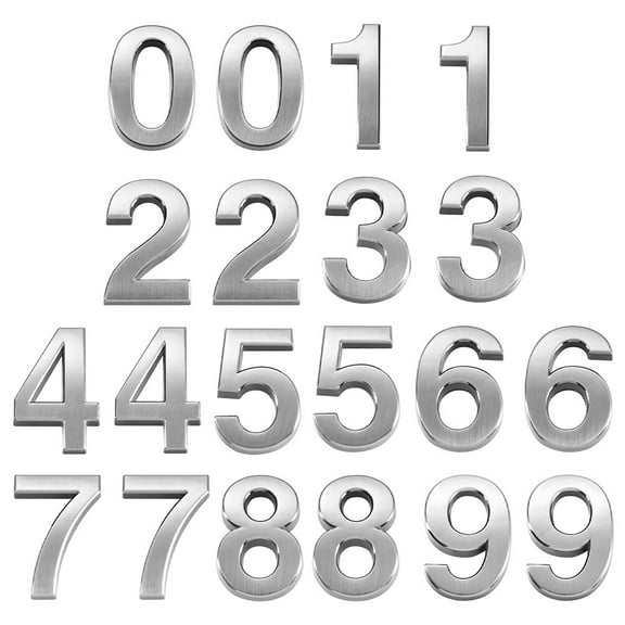 MERRYHAPY Modern House Number Stickers, Imitation Metal, 20 Pieces for Home Address Decoration