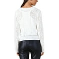 thumbnail image 3 of INSPIRE CHIC Women's Long Sleeve Button Down Knit Sweater Hollow Out V Neck Cropped Cardigans S White, 3 of 6