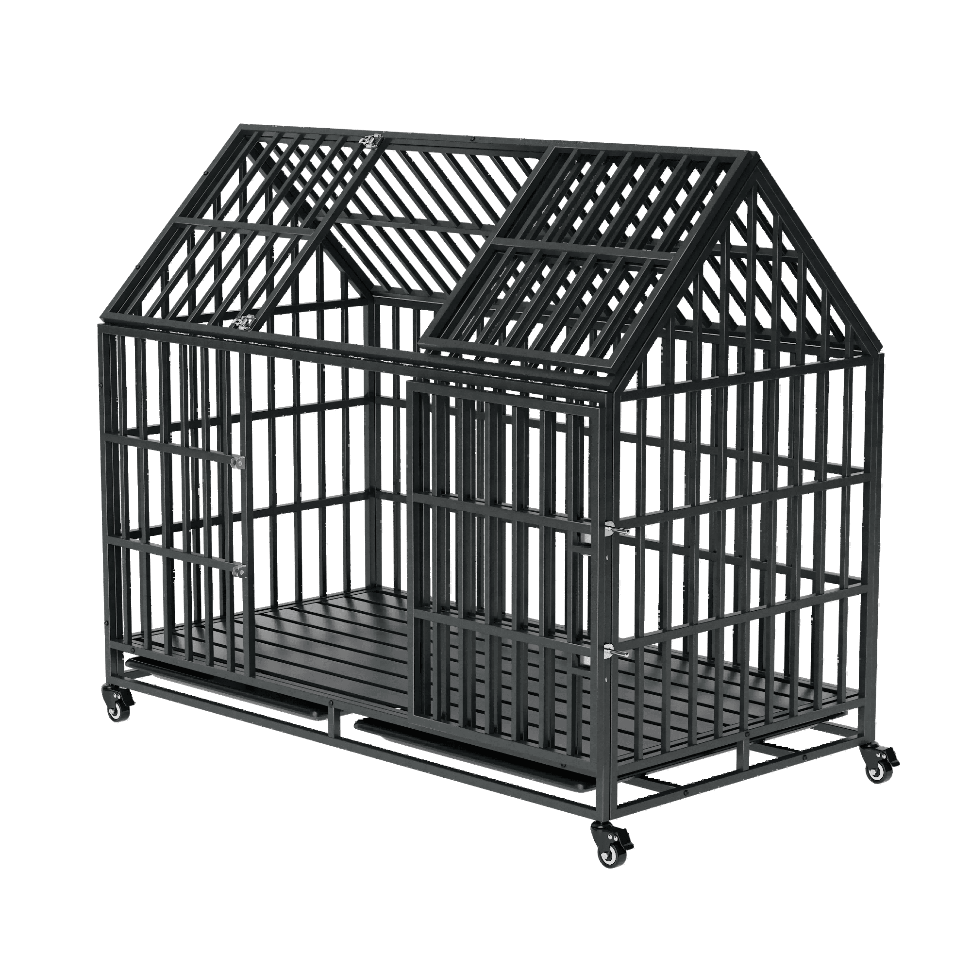 52 Inches Heavy Duty Dog Crate with Roof Top