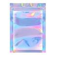 thumbnail image 2 of SPRING PARK 100Pcs/Set Clear Resealable Holographic Zipper Packaging Bag for Food Storage lip gloss, eyelash, Jewelry, 2 of 7