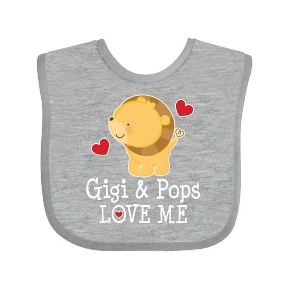 Inktastic Gigi and Pops Grandson Lion Boys Baby Bib