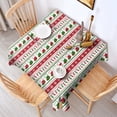 thumbnail image 2 of Red Christmas Stocking and Snowflake Pattern Square Tablecloth,Waterproof Square Table Cover,Wipeable Spillproof Washable Table Cover for Home Kitchen Party Decor 42"X42"(107x107cm), 2 of 6