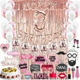 thumbnail image 4 of 3rd Birthday Decoration Rose Gold, 3 Party Supplies Decoration, 3rd Sash, 3 Cake Topper, 3rd Photo Props, confetti Balloons, Curtain, 4 of 4