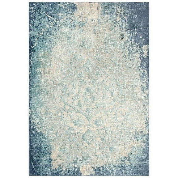 Alora Decor Glamour 8'6" x 11'10" Vine/Scroll Teal/Blue/Gray/Rust/Blue Area Rug