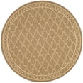 thumbnail image 3 of SAFAVIEH Courtyard Jasper Geometric Indoor/Outdoor Area Rug, Dark Beige/Beige, 6'7" x 6'7" Round, 3 of 9
