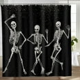 thumbnail image 3 of Happy Halloween Funny Skull Polyester Shower Curtain for Day of The Dead All Saints Day 72"x72", 3 of 7