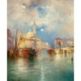 thumbnail image 2 of Thomas Moran 15x17 Black Ornate Wood Framed Double Matted Museum Art Print Titled - Moonrise, Chioggia, Venice (1897), 2 of 5