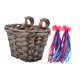 thumbnail image 5 of Cesta para bicicleta, cesta para bicicleta desmontable con 2 cintas, cesta para manillar frontal, decoración frontal para picnic, compras, camping, Cesta marrón oscuro, 5 of 9