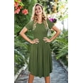 thumbnail image 2 of Vestido de profesor con bolsillos de verano, modesto, casual, a media rodilla, con bolsillos de vera, 2 of 5