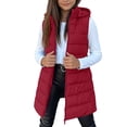 thumbnail image 3 of Asgosdo Girls Hooded Puffer Vest Zip Up Sleeveless Side Button Casual Warm Kids Long Quilted Jackets with Pockets Size 3-14Y, 3 of 7
