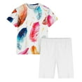 thumbnail image 6 of Sakmal Pajamas for Women Set Shorts Pant Elbow-Length Loose Fit Graphic Comfy Sleepwear Tops, 6 of 6