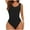 Black, variant on Yghzkop Womens One Piece Swimsuits Solid Color Camisole Seamless Waist Cinching Bodysuit Swimwear