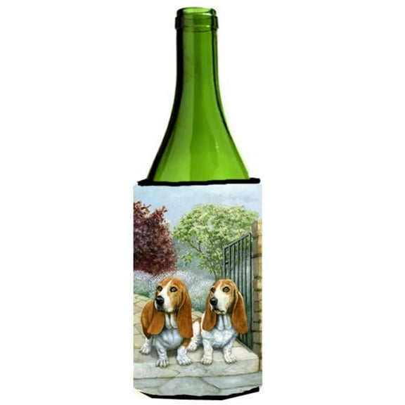 Basset Hounds in the Gate Wine Bottle Can cooler Hugger