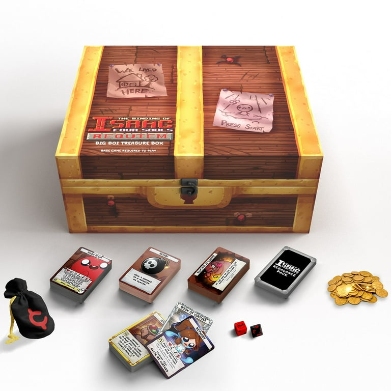 Maestro Media: The Binding of Isaac: Four Souls - Big Boi Box - Includes Requiem Expansion & Large Box to Store It All in, Ages 13+, 1-4 Players Maestro Media: The Binding of Isaac: Four Souls - Big Boi Box - Includes Requiem Expansion & Large Box to Store It All in, Ages 13+, 1-4 Players