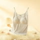 thumbnail image 4 of Ropa interior térmica para mujer, otoño e invierno, camiseta térmica de tirantes con cuello redondo y forro polar suave, sin mangas, de poliéster., 4 of 4