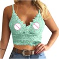 thumbnail image 4 of Fesfesfes Women Vest Crop Wireless Bras Lingerie Sexy V-Neck Hollow Lace Underwear Camisole Summer Tank Tops with Built in Bras, 4 of 7