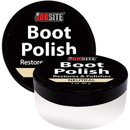 

JOB SITE Premium Leather Boot & Shoe Polish Cream - Restores Conditions & Polishes - Neutral - 3 oz