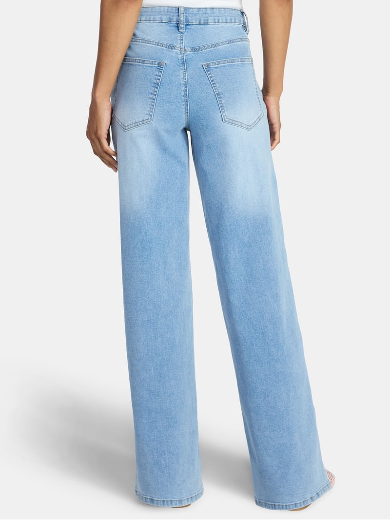 Madden NYC Women's Ultra 90's Jeans with Strawberry Embroidery, 32