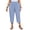 Light Blue, variant on SHTXOZHI Womens Plus Size Capris Elastic Waisted Loose Breathable Pants Casual Beach Vacation Pants with Pockets