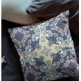 thumbnail image 4 of 28" X 28" Blue And Off White Broadcloth Floral Throw Pillow, 4 of 5
